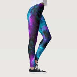 Weltraumsauger! Rosa Aqua Stars Heller Spaß Leggings