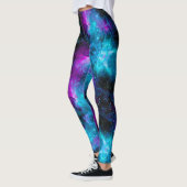 Weltraumsauger! Rosa Aqua Stars Heller Spaß Leggings (Links)