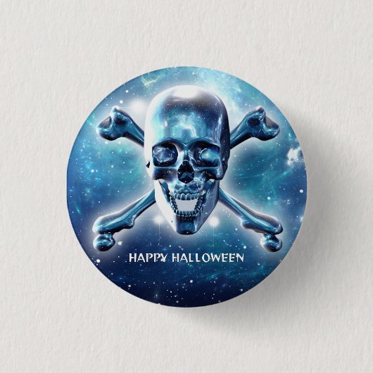 Weltraumschädel. Gestalted Button (Vorderseite)