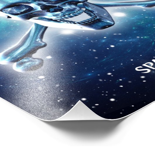 Weltraumschädel. Gestalted Fotodruck (Ecke)