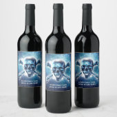 Weltraumschädel. Maßgeschneidertes Weinetikett (Flaschen)
