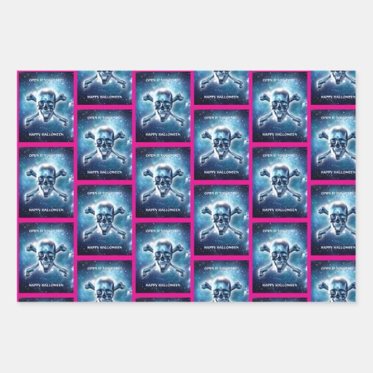 Weltraumschädel. Packpapier Blätter Set (Vorderseite 3)