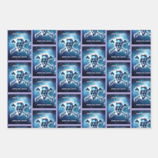 Weltraumschädel. Packpapier Blätter Set (Vorderseite 2)