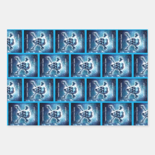 Weltraumschädel. Packpapier Blätter Set (Vorderseite)