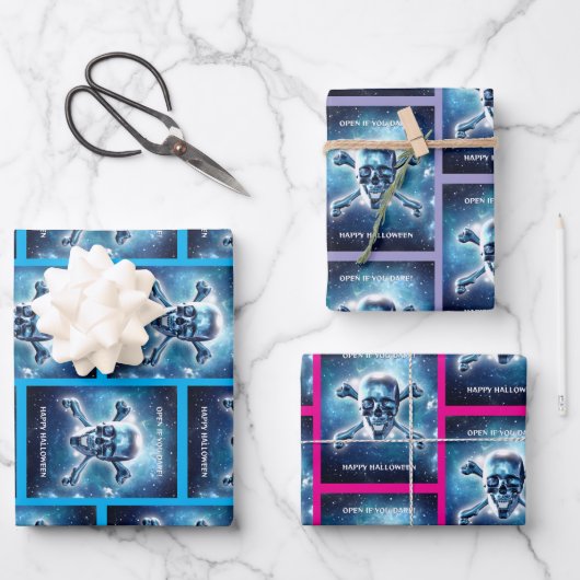 Weltraumschädel. Packpapier Blätter Set (Vorderseite)