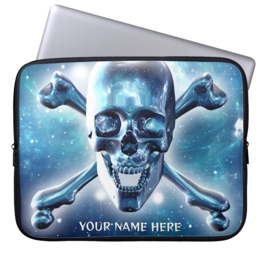 Weltraumschädel. Personalisiert Laptopschutzhülle (Vorderseite)