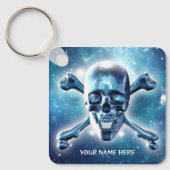Weltraumschädel. Personalisiert Schlüsselanhänger (Vorderseite)