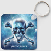 Weltraumschädel. Personalisiert Schlüsselanhänger (Rückseite)