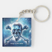 Weltraumschädel. Personalisiert Schlüsselanhänger (Rückseite)