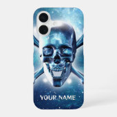 Weltraumschädel. Personalisierter TelefonCase iPhone 16 Hülle (Rückseite)