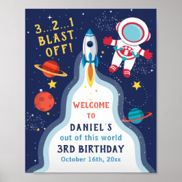 Weltraumschiff Astronautin Geburtstag Willkommen Poster