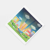 Weltraumschiff in der City Paper Napkins Serviette (Ecke)