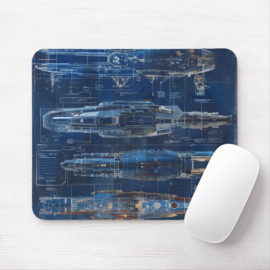 Weltraumschiff-Konzept Mousepad (Mit Mouse)