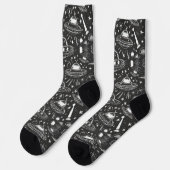 Weltraumschiff-Muster Socken (Linkes Detail)