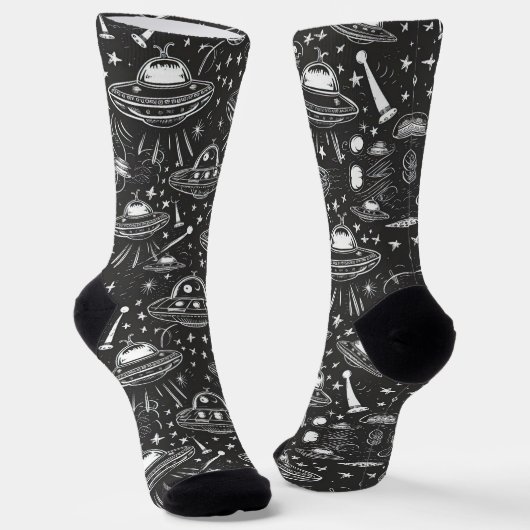 Weltraumschiff-Muster Socken (Gewinkelt)