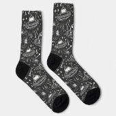 Weltraumschiff-Muster Socken (Rechts)