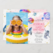 Weltraumschiff-Planet Einladung (Vorne/Hinten)