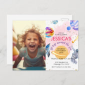 Weltraumschiff-Planet Postkarte (Vorne/Hinten)