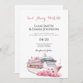 Weltraumschiff Tropical Travel Wedding Einladung (Vorne/Hinten)