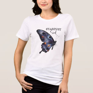 Weltraumschmetterling motivierend Tri-Blend shirt