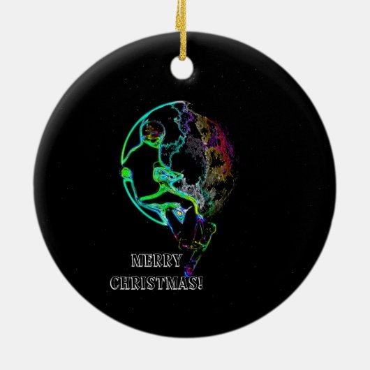 Weltraumschootting - Fliegender Scooter Keramik Ornament (Hinten)