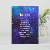 Weltraumsitzkarte. Nachtsterne. Hochzeit der Marin Einladung (Stehend Vorderseite)