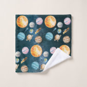 Weltraumsolaranlagen Badhandtuch Set (Waschlappen)