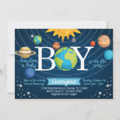 Weltraumsolarsystem Kinderdusche Einladung (Vorderseite)
