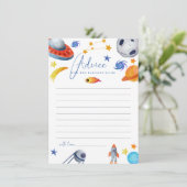 Weltraumsolarsystem | Watercolor Baby Shower - Emp Begleitkarte (Stehend Vorderseite)