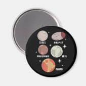 Weltraumsolarsystem Zwergplaneten für Kinder Magnet (Vorderseite/Rückseite)