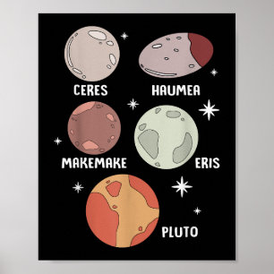 Weltraumsolarsystem Zwergplaneten für Kinder Poster