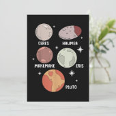 Weltraumsolarsystem Zwergplaneten für Kinder Save The Date (Stehend Vorderseite)