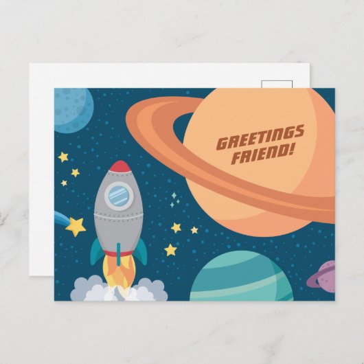 Weltraumspass Postkarte (Vorne/Hinten)