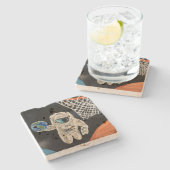 Weltraumspiele Steinuntersetzer (Seitenansicht)