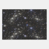 Weltraumstars Galaxien Sonnensystem Geschenkpapier Set (Vorderseite)