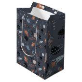 Weltraumstart Mittlere Geschenktüte (Vorderseite Schrägansicht)