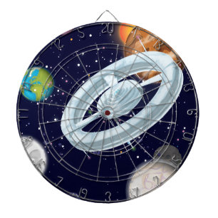 Weltraumstationen und Planeten Dartscheibe