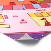 Weltraumstationen und retro-futuristisches Leben i Poster (Ecke)