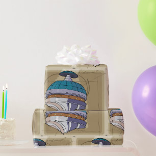 Weltraumstationsskizze Geschenkpapier