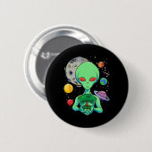 Weltraumtag Feier Kosmische Alien Baum des Lebens Button (Vorne & Hinten)