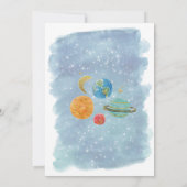 Weltraumtag zum ersten Geburtstag Einladung (Rückseite)