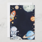 Weltraumtag zum ersten Geburtstag Einladung (Rückseite)