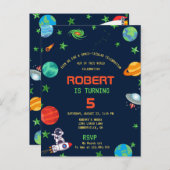 WELTRAUMTAKULÄRE FEIERUNG GEBURTSTAGSINVITATION POSTKARTE (Vorne/Hinten)