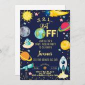 Weltraumtakulärer Junge, Einladung zum 5. Geburtst (Vorne/Hinten)