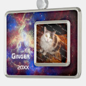 Weltraumtarantula-Nebelfleck-personalisiertes Foto Rahmen-Ornament Silber (Links)