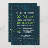 Weltraumtheater Einladung des Jungen zur Geburtsta (Vorne/Hinten)