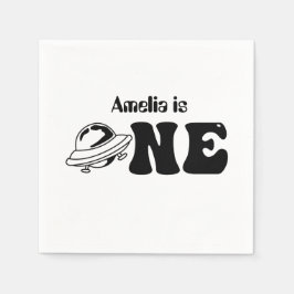 Weltraumthema 1. Geburtstag Custom UFO Serviette