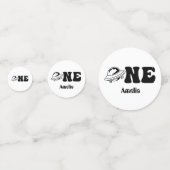 Weltraumthema 1. Geburtstag UFO-Foto Konfetti (Rückseiten)