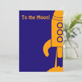 Weltraumthema Geburtstagsparty Einladung (Stehend Vorderseite)