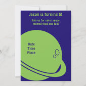 Weltraumthema Geburtstagsparty Einladung (Rückseite)